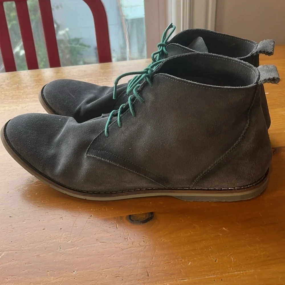 🇪🇸🥑Rogue suede chukka boots lace up charcoal gray green size 12